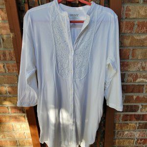 DKNY White Mid Length Gown